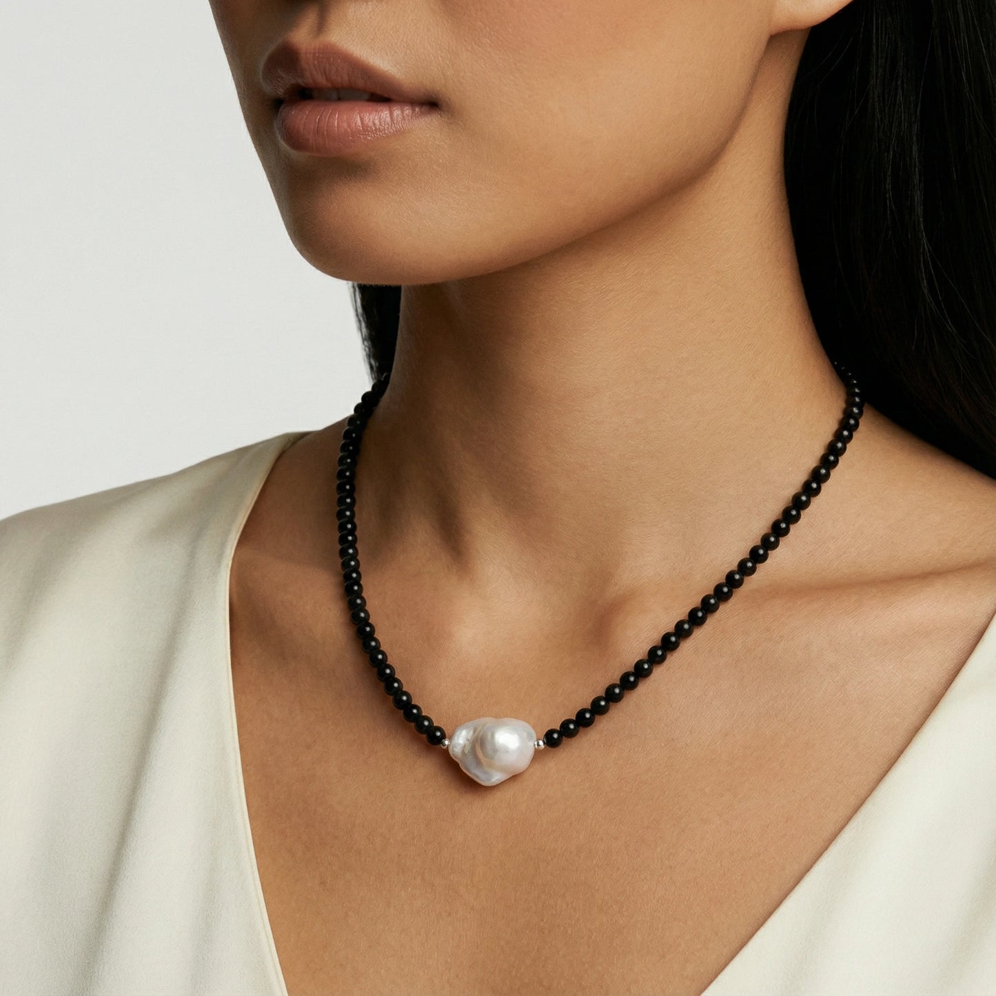 Midnight Baroque Pearl Necklace