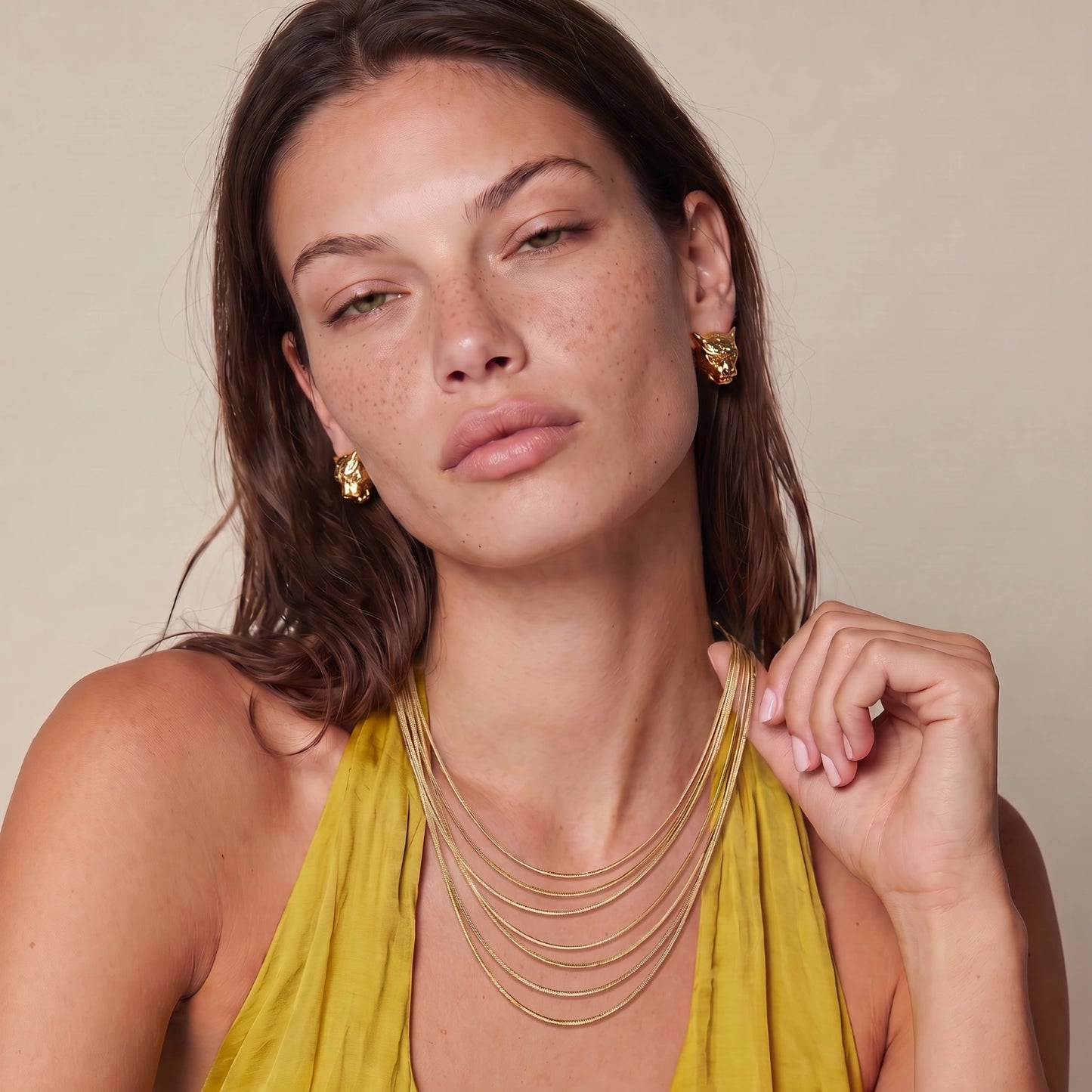 Golden Hour Layered Snake Chain Necklace