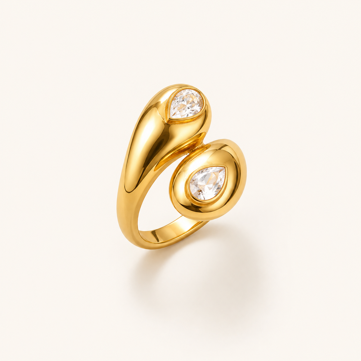 Mixed Zircon Ring in luxury ivory studio setting